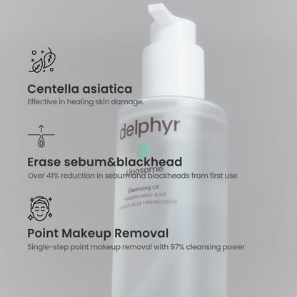 delphyr Liposome Daily Cleansing Oil — Gentle Makeup Remover & Blackhead Care for Sensitive Skin