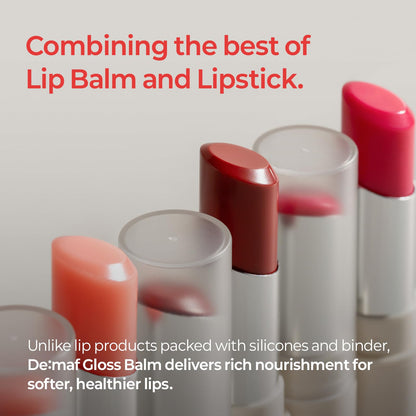 De:maf Demaf Gloss Balm – Hydrating Lip Gloss with Buildable Sheer-to-Bold Colour