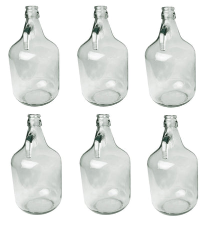 Glass Demijohn 5L 6 Pack Plain DIY Tool Accessory Home and Garden Use