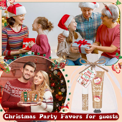Demissle Christmas Hot Cocoa Hand Cream & Lip Balm Gift Set – 72 Pcs Party Favors