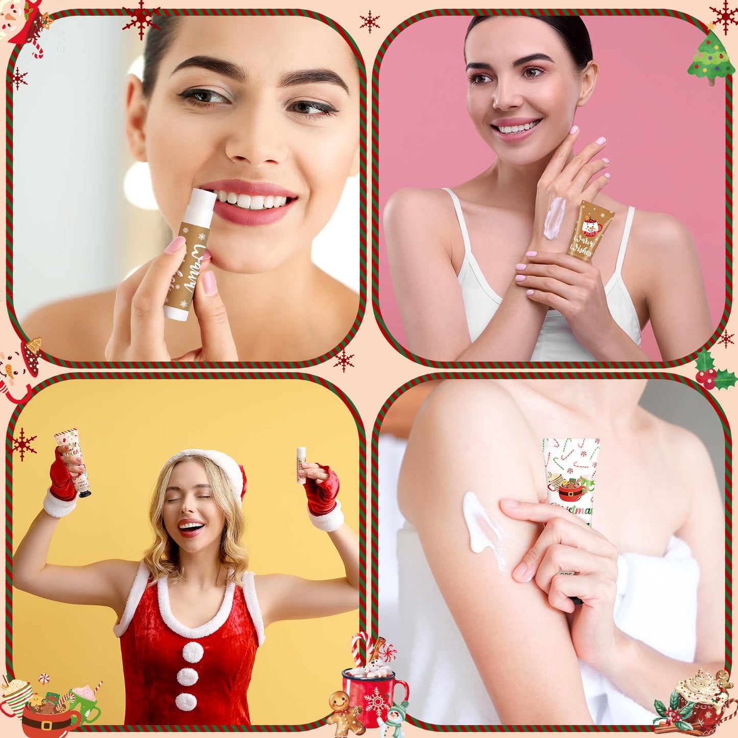 Demissle Christmas Hot Cocoa Hand Cream & Lip Balm Gift Set – 72 Pcs Party Favors