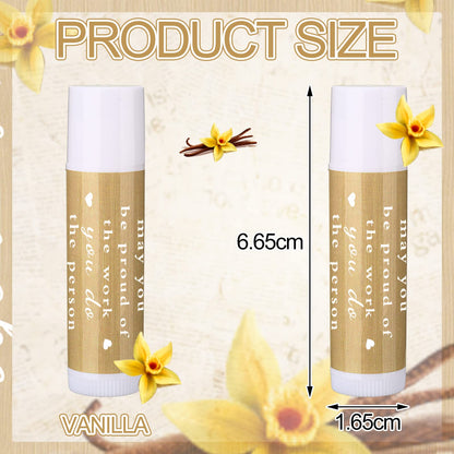 Demissle Lip Balm Bulk Gift Pack — 72 Vanilla Moisturizing Balms for Teachers, Staff, and Volunteers