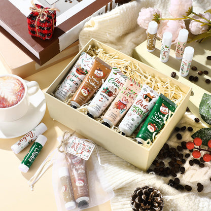 Demissle 12-Piece Christmas Hand Cream & Lip Balm Gift Set – Hot Cocoa Party Favors