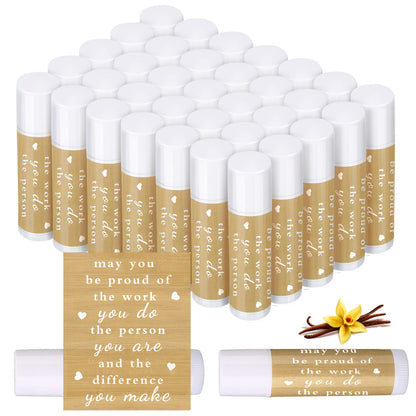 Demissle Lip Balm Bulk Gift Pack — 72 Vanilla Moisturizing Balms for Teachers, Staff, and Volunteers