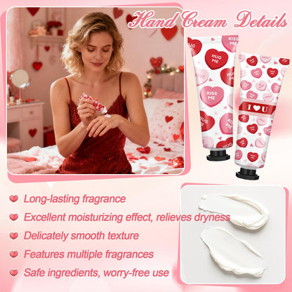 Demissle Valentine's Day Hand Cream & Lip Balm Gift Set – 6 Duos for Galentine's