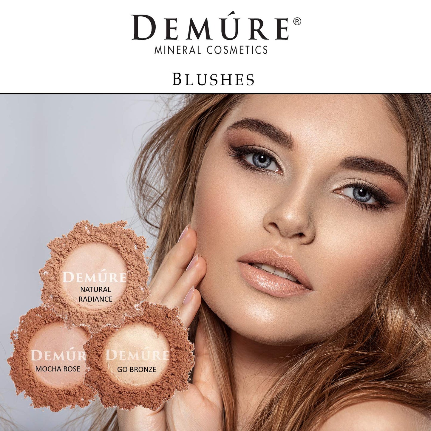 DEMURE Mineral Blush Makeup – Natural Radiance, Loose Powder, 12 Shades, Satin Finish, Cruelty Free