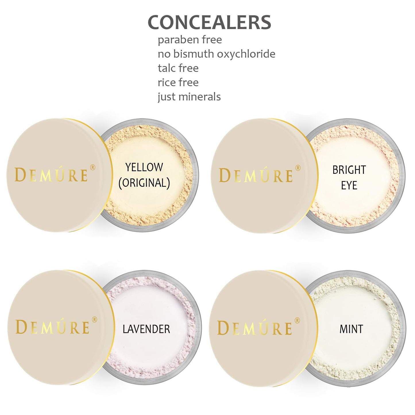 DEMÚRE Demure Mineral Concealer – Lightweight Yellow-Tone Coverage for Dark Circles