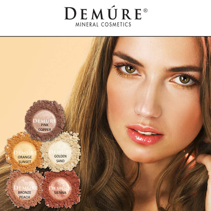 Demure Mineral Eye Shadow Pink Copper – Shimmer Glitter Loose Powder by DEMÚRE