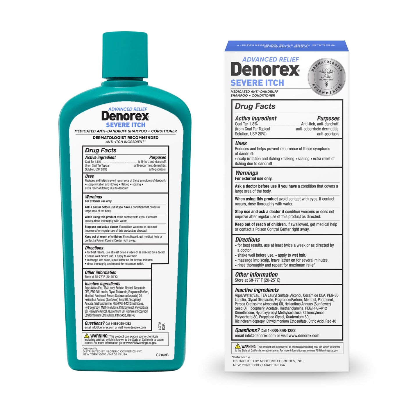 Denorex Advanced Relief Severe Itch 2-in-1 Shampoo & Conditioner – 1.8% Coal Tar, 10 oz