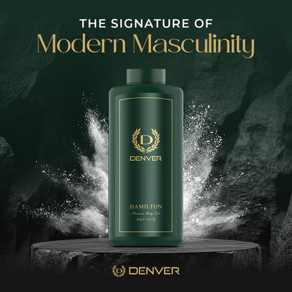 Denver Hamilton Premium Body Talcum Powder for Men – Long-Lasting Fragrance, Cooling Comfort