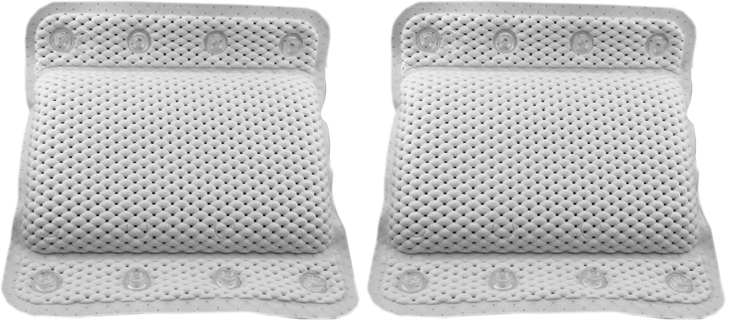 Dependable Industries inc. Essentials Luxurious Memory Foam Spa Bath Pillow – Pack of 2 with 8 Suction Cups