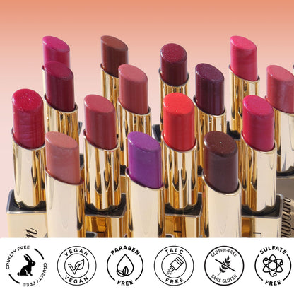 Depuplum Red Mulberry Pink Lipstick Set – Hydrating Vegan Lip Balm & Shimmer Lip Gloss (DM108/109/114)