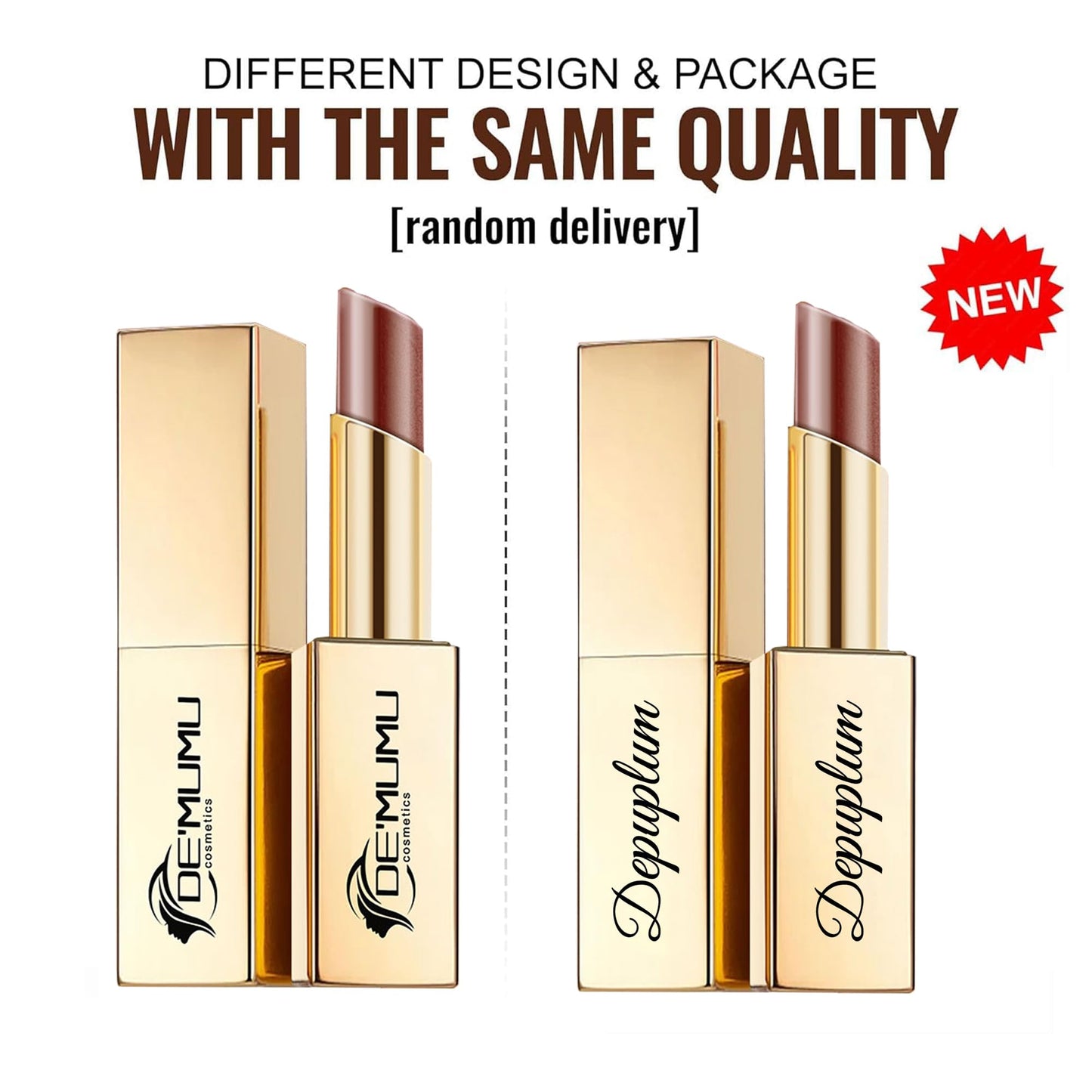 Depuplum Red Mulberry Nude Lipstick Set – Hydrating, Shimmer Lip Balm & Cruelty-Free Gloss (DM108/109/118)