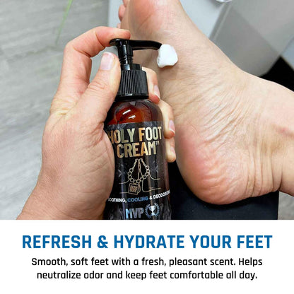 Derm Dude Holy Foot Cream | Daily Moisturizing with DeoPlex Freshness & Arrowroot | MVP Scent 4oz
