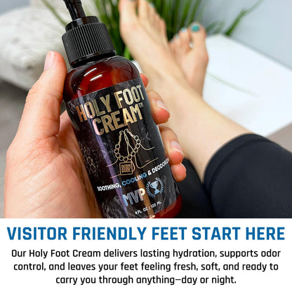 Derm Dude Holy Foot Cream | Daily Moisturizing with DeoPlex Freshness & Arrowroot | MVP Scent 4oz