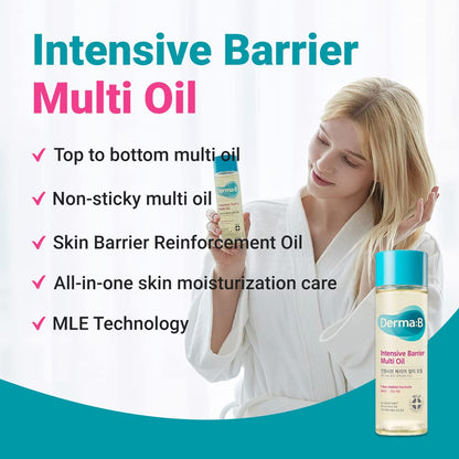 Derma B Intensive Barrier Multi Body Oil | Non-Sticky Hydration for Sensitive Skin | 135ml