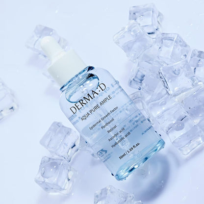DERMA:D Korean Ampoule with Hyaluronic Acid – Hydrating Serum with Vitamin C, Retinol, Panthenol | 1.69 fl oz
