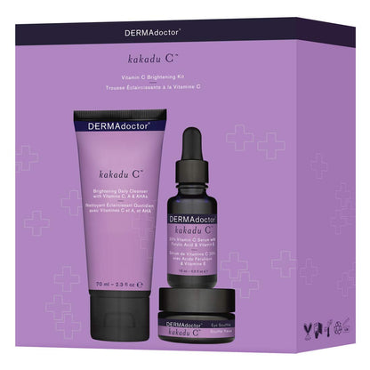 DERMAdoctor Kakadu C Vitamin C Serum Kit – 20% Vitamin C, Ferulic + Vitamin E, Eye Soufflé & Cleanser