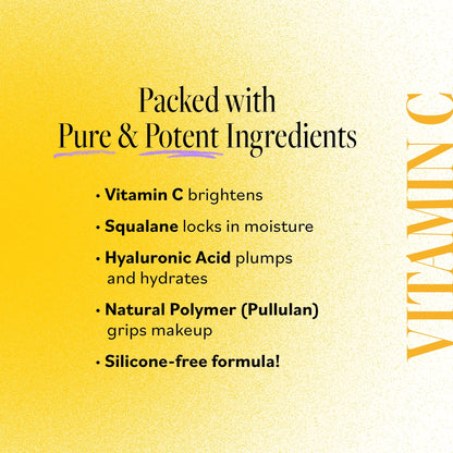 DERMA E Face Primer Vitamin C Luminous – 2-in-1 Brighten & Blur, 1 oz