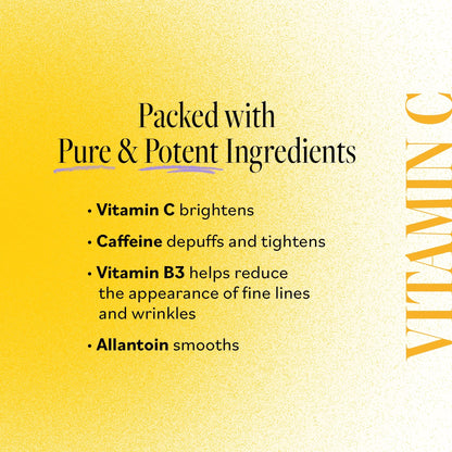 Derma E Vitamin C Bright Eyes Hydro Gel Under Eye Patches – 10 Ct (5 Pairs) Allantoin, Caffeine & Vitamin B3