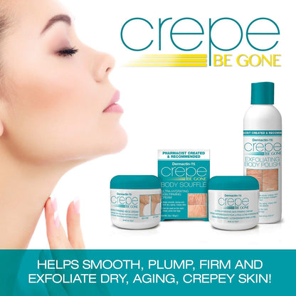 Dermactin Crepe Be Gone Body Souffle – Ultra Hydrating Cream for Crepey Skin | Classic 3 oz