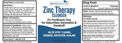 Dermaharmony 2% Pyrithione Zinc Liquid Cleanser – Non-Soap Wash, 4 oz (Pack of 2)