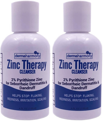 Dermaharmony 2% Pyrithione Zinc Liquid Cleanser – Non-Soap Wash, 4 oz (Pack of 2)