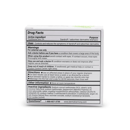 Dermaharmony 2% Pyrithione Zinc Shampoo Bar – Fragrance-Free, 4 Oz