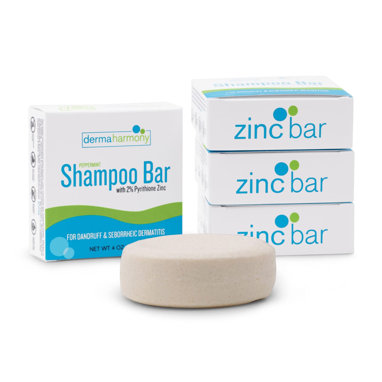 Dermaharmony 2% Pyrithione Zinc Shampoo Bar – Fragrance-Free, 4 Oz