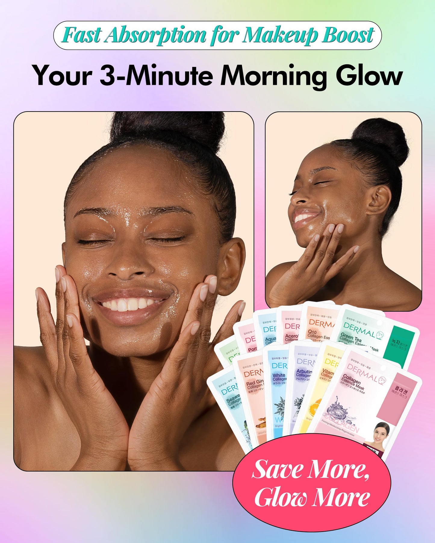 DERMAL 24-Combo Korean Facial Masks | 24-Day Skin Reset, Made in Korea
