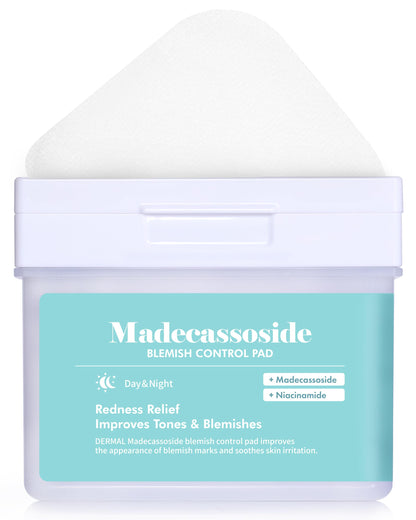 DERMAL Madecassoside Blemish Control Pad – 120-Sheet Korean Toner Pad with Centella Asiatica, Gauze Tencel