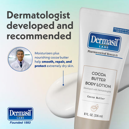 Dermasil Cocoa Butter Body Lotion 3-Pack – Non-Greasy, Fast-Absorbing, Sweet Scent