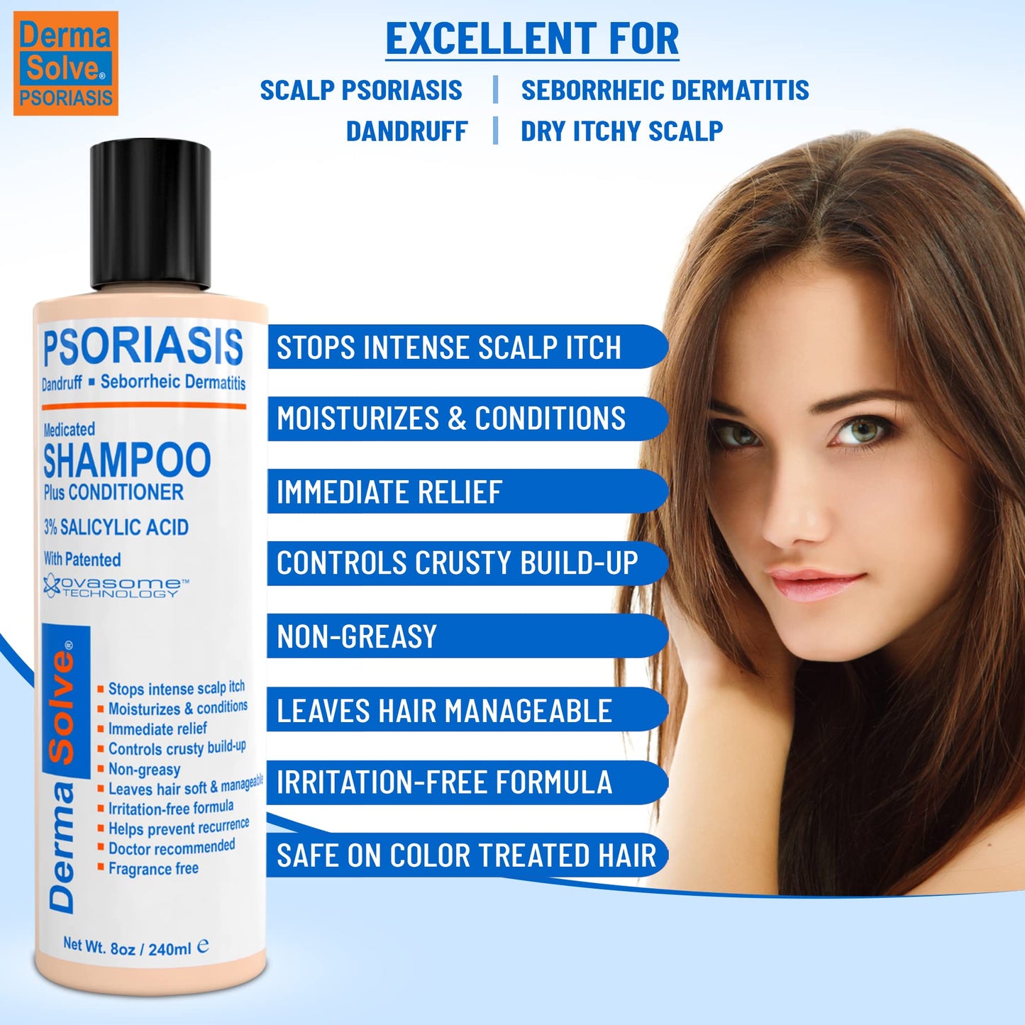 Dermasolve Medicated Scalp Shampoo & Conditioner for Psoriasis & Dandruff