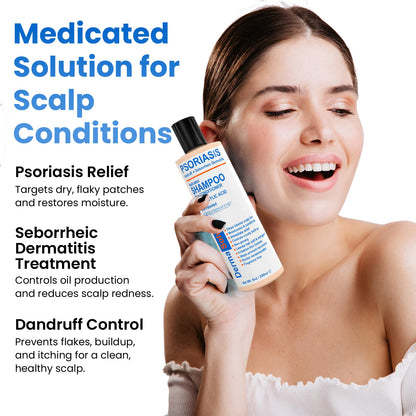 Dermasolve Psoriasis, Dandruff & Seborrheic Dermatitis Shampoo + Conditioner – Fragrance-Free, 8 oz