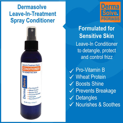 Dermasolve Psoriasis Shampoo + Leave-In Spray Conditioner (Combo Pack) | Gentle Detangler for Sensitive Scalp