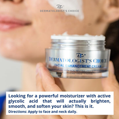Dermatologist's Choice Daily Anti-Aging Facial Enhancement Cream With Non-Neutralized Glycolic Acid, Vitamin C, and Superoxide Dismutase