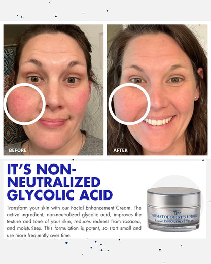 Dermatologist's Choice Daily Anti-Aging Facial Enhancement Cream With Non-Neutralized Glycolic Acid, Vitamin C, and Superoxide Dismutase