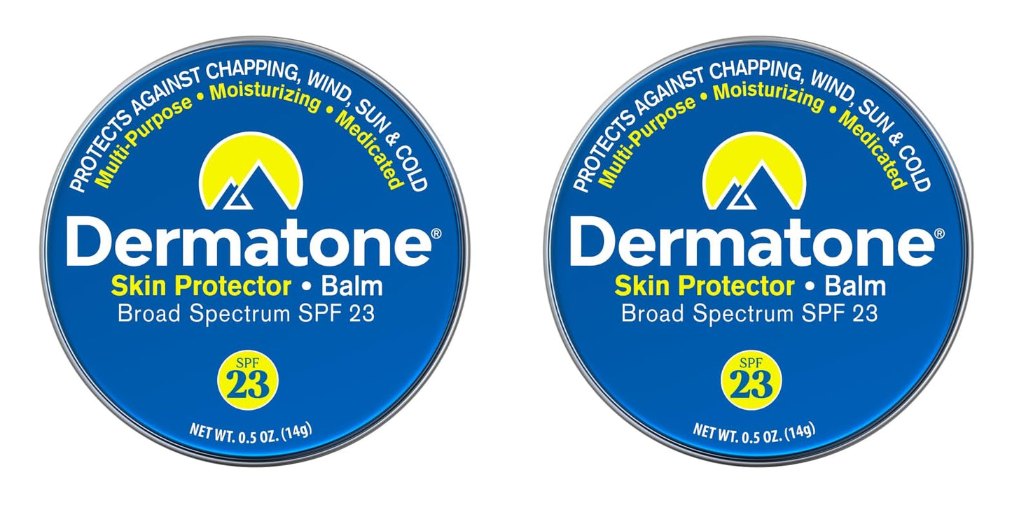 Dermatone Skin Protector Balm 2-Pack | SPF23 Lip & Face Shield | Classic Tin