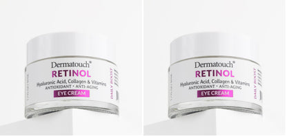 DERMATOUCH Retinol Eye Cream 1.75 oz – 2-Pack with Hyaluronic Acid, Peptides & Vitamins – Made in USA