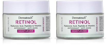 DERMATOUCH Retinol Face Moisturizer – Hyaluronic Acid, Peptides & Vitamins | Made in USA (2-Pack)