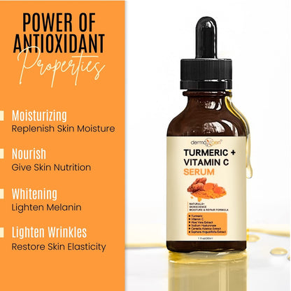 DERMAXGEN Turmeric + Vitamin C Serum – Pure Organic Anti-Aging for All Skin Types
