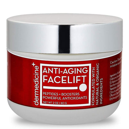Dermedicine Natural Anti-Aging Facelift Cream – Retinol, Peptides, Hyaluronic Acid