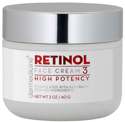 Dermedicine Retinol Cream for Face & Eye | 3% Blend with Jojoba Oil, Apricot Oil, Hyaluronic Acid & Squalane