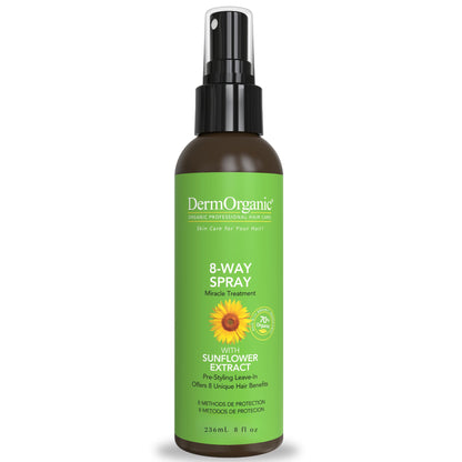 DermOrganic 8-Way Thermal Spray — Heat Protection, Color Guard & Frizz Control