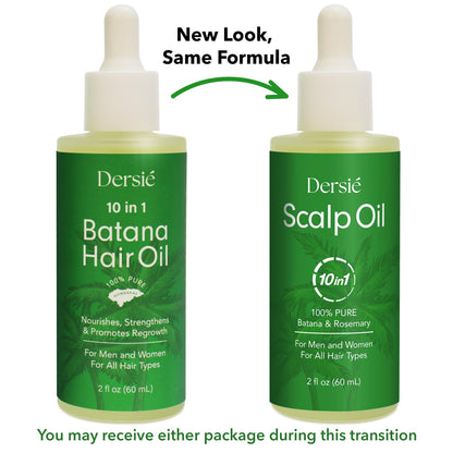 Dersie Scalp Oil for Hair Loss & Thinning Hair – Batana, Rosemary & Tea Tree (60mL)