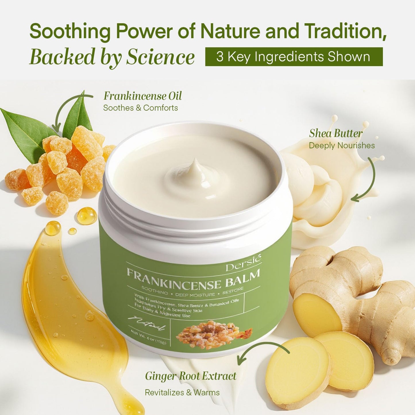 Dersie Frankincense Balm 4 oz – Soothes Muscles, Joints & Dry Skin (All Natural)
