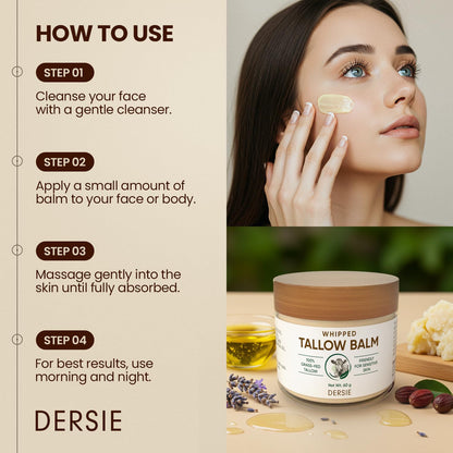 Dersie Whipped Tallow Cream – Deep Hydration from 100% Grass-Fed Beef Tallow