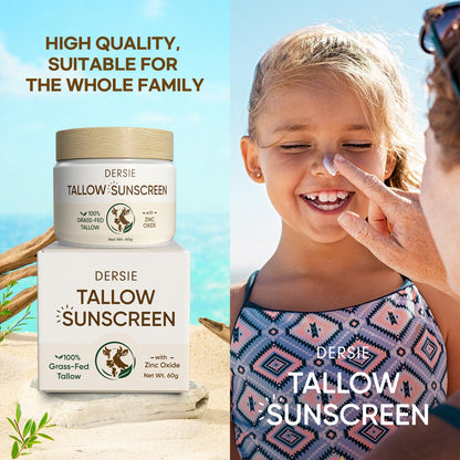 Dersie Beef Tallow Sunscreen with Zinc Oxide – Non-Greasy, Water-Resistant Sun Balm