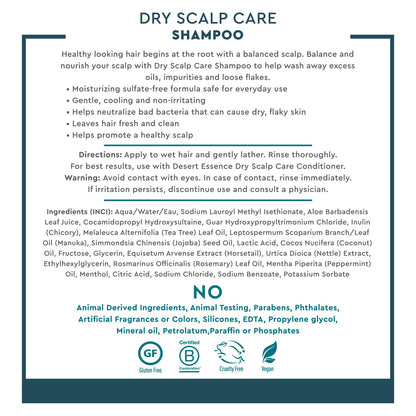 Desert Essence Dry Scalp Care Shampoo – Hydrate, Balance & Strengthen Hair | 8 Fl Oz