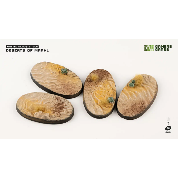 Gamers Grass Battle Ready Bases - Deserts of Maahl Oval 60mm (x4)